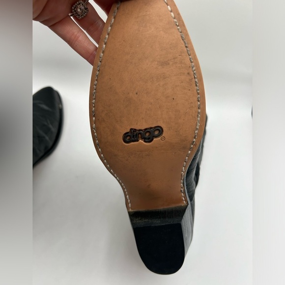 Dingo Slouch Cowboy Boots Black Leather Western boot Biker  women’s size 6 - Picture 10 of 10